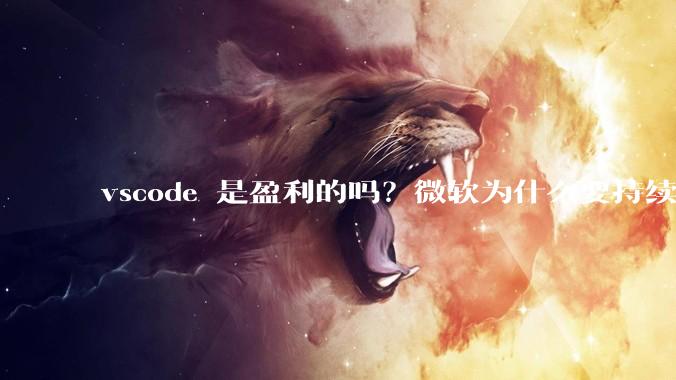 vscode 是盈利的吗？微软为什么要持续投入开发***？